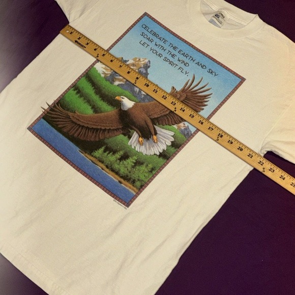 Vintage 90s Celebrate Earth Sky Let Your Spirit Fly Eagle T Shirt Adult Large - Picture 4 of 6